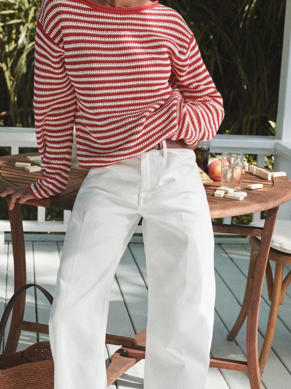 J. Crew White Wide-Leg Mid rise Zoe Barrrel